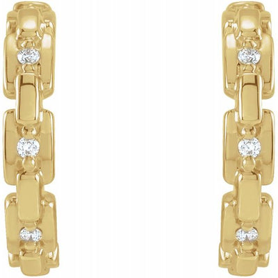 12.5mm Diamond Chain Link Earrings