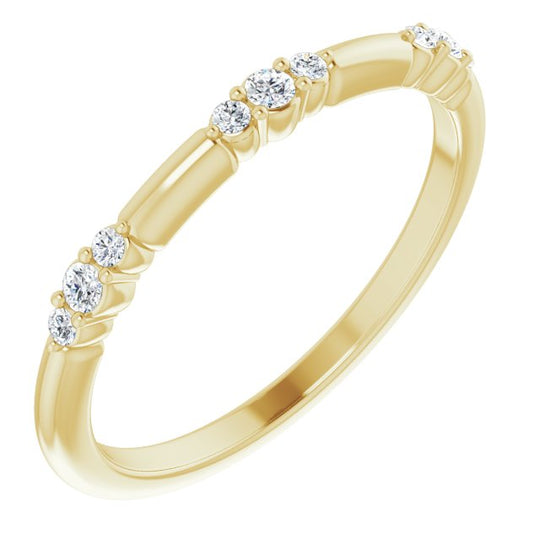 14kt Yellow Gold 0.12ctw Lab-Grown Diamond Stackable Ring