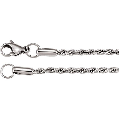 Stainless Steel 2.4mm Rope Chain