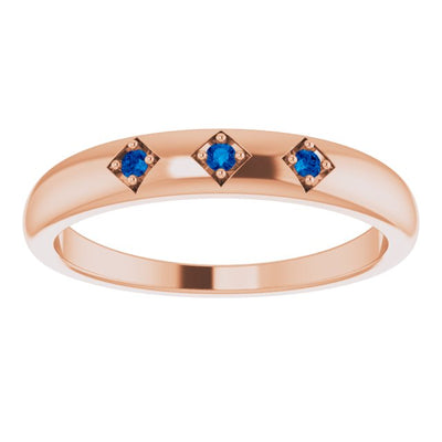 Sapphire and Rose Gold Stackable