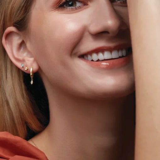 2mm Natural Rose-Cut Diamond Earrings in 14K Gold