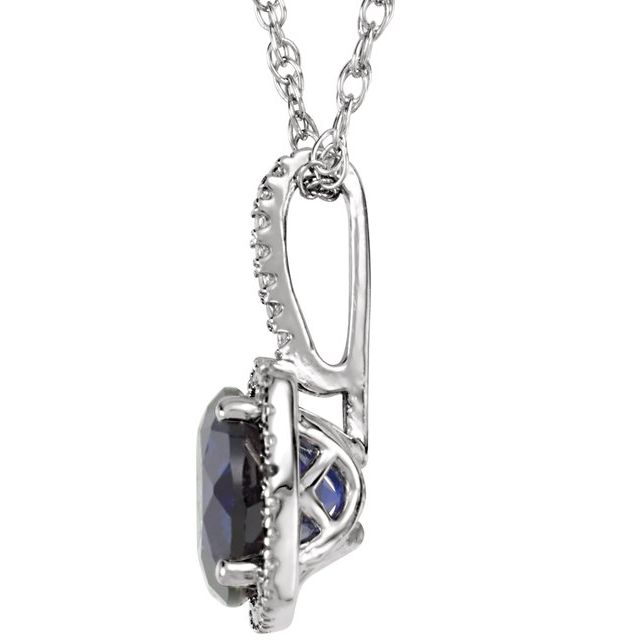 Radiate Elegance: Lab-Created Sapphire and Diamond Birthstone Necklace