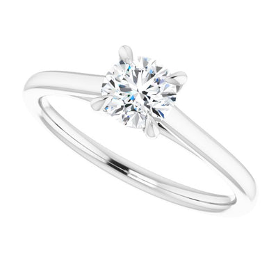 Solitaire 5mm Cubic Zirconia Engagement Ring in 10K White Gold