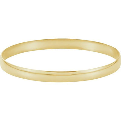 14K Gold 6mm Half Round Bangle with Free Engraving