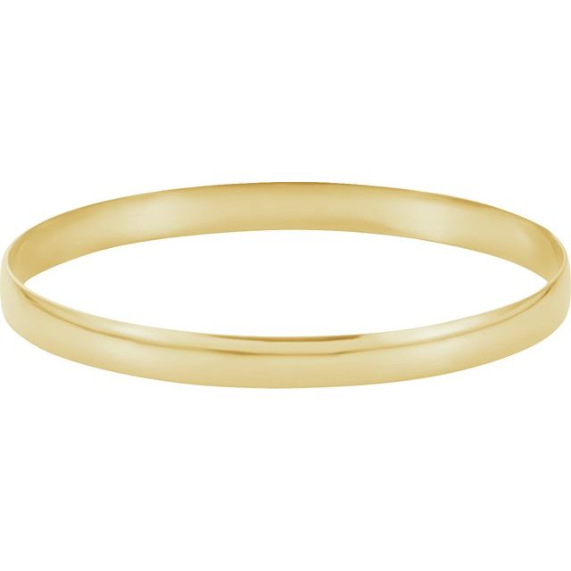 14K Gold 6mm Half Round Bangle with Free Engraving