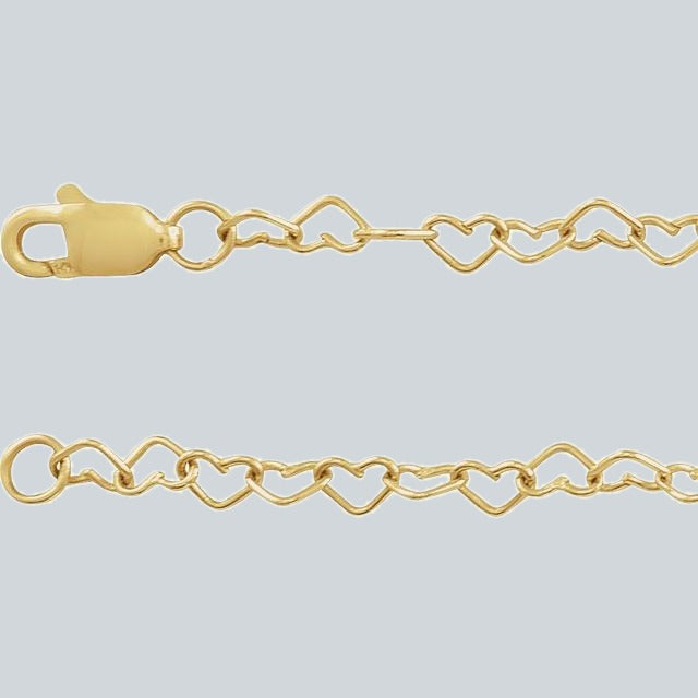 Heart Link Bracelet 14K Gold