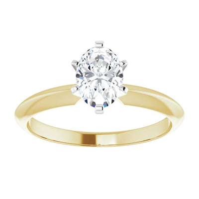 0.70ct Premium Certified Diamond Solitaire Engagement Ring in Two Tone 18K Yellow Gold and Platinum