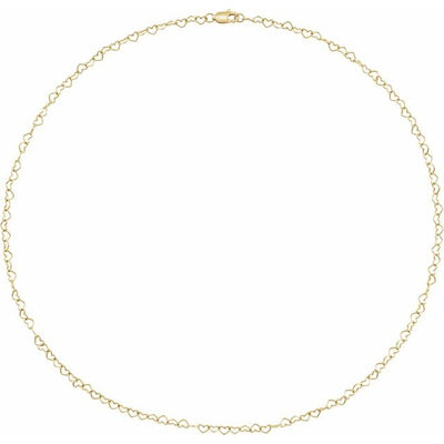 14K Gold Heart 40cm (16in) Chain with Lobster Clasp