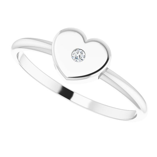 Youth 0.01ct Diamond Sterling Silver Heart Ring