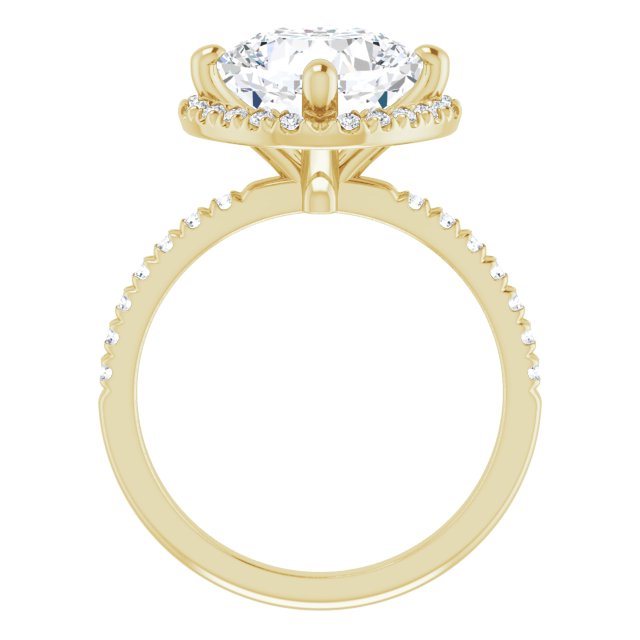 2.98ct Moissanite and Diamond Engagement Ring in 14K Yellow Gold - Big and Bold with Plenty of Sparkle!