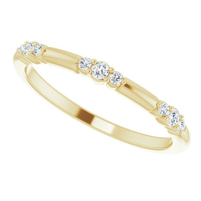 0.12ctw Lab-Grown Diamond 14kt Yellow Gold Stackable Ring