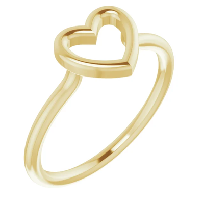 Open Heart 14K Gold Ring