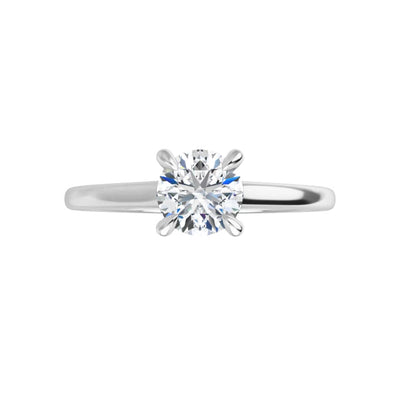 Solitaire 5mm Cubic Zirconia Engagement Ring in 10K White Gold