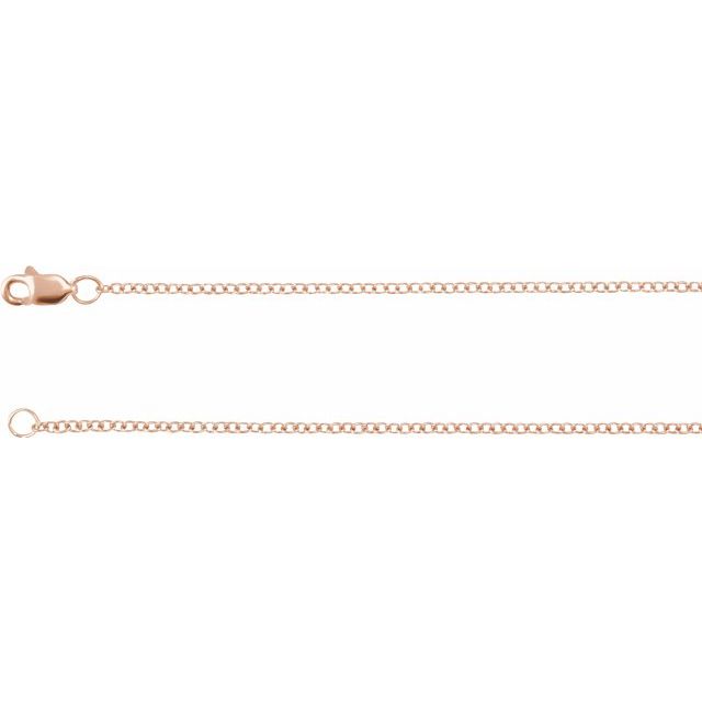 1.5mm Solid Cable Chain in 14kt Rose Gold available in 4 Lengths