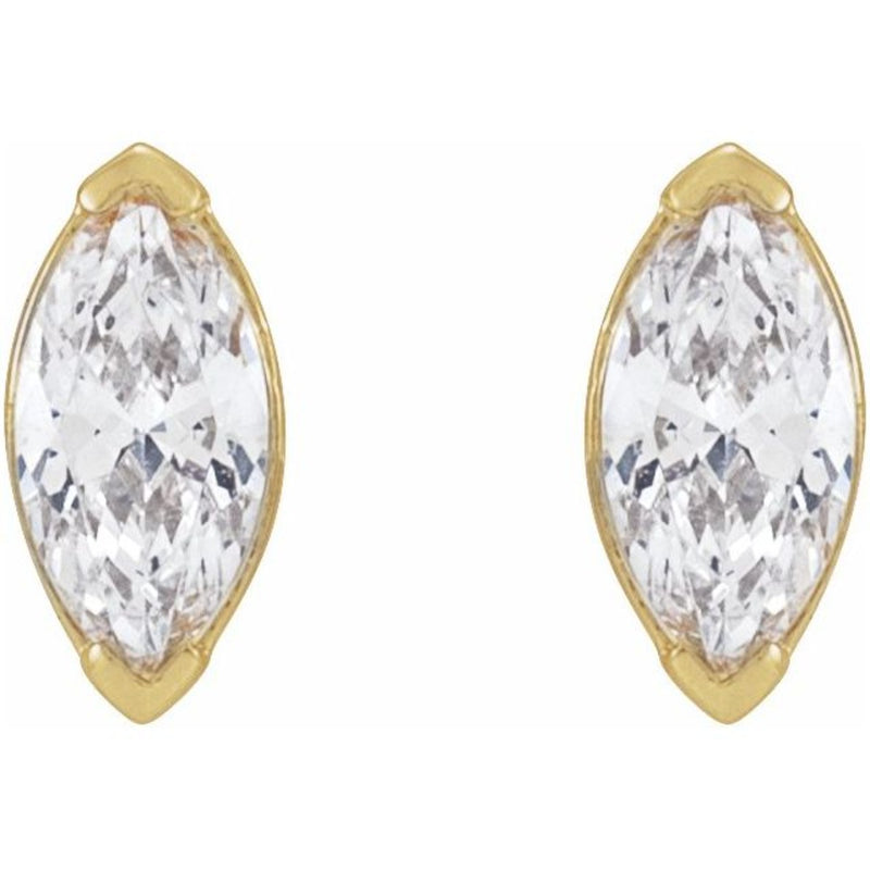 0.33CTW Marquise Lab-Grown Diamond Stud Earrings in 14K Gold! These earrings are meticulously crafted and adorned with 5x3mm marquise-shaped lab-grown diamonds that glimmer and catch the eye with every movement. These earrings are a timeless and elegant addition to any outfit, making them the perfect choice for everyday or evening wear. Confidently shop online with Jewels of St Leon Australia.