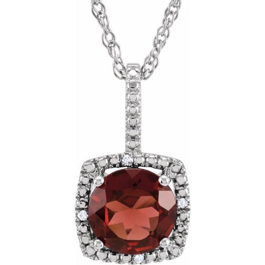 Shimmer and Glow with a Mozambique Garnet and Diamond Necklace