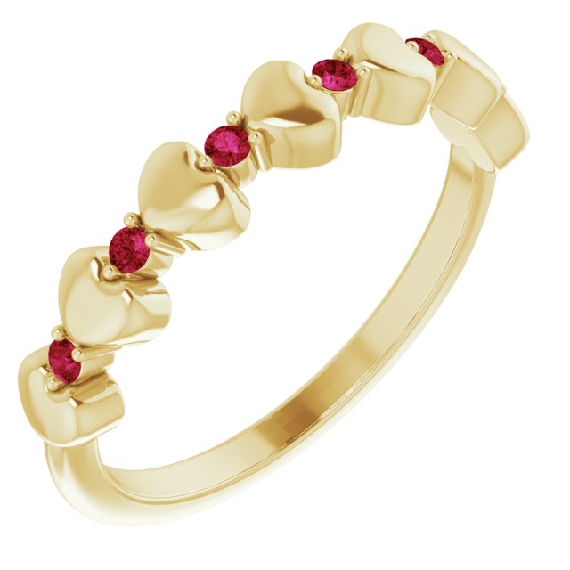 Ruby and Heart 14K Gold Ring