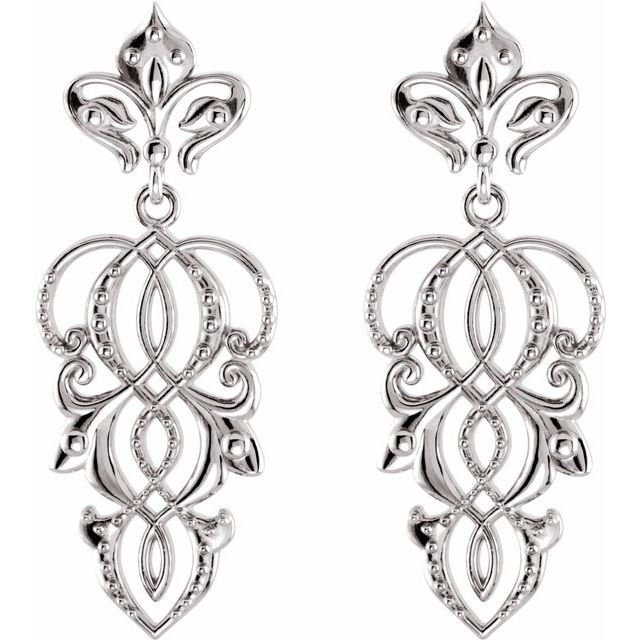 Fleur-De-Lis Silver Earrings