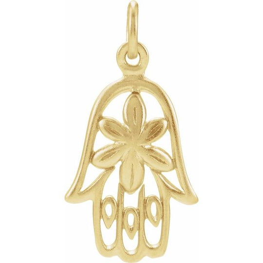 24kt Yellow Gold-Plated Sterling Silver 22x11mm Hamsa Charm