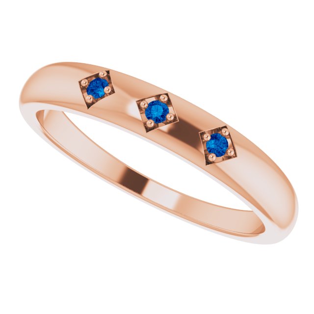 Sapphire and Rose Gold Stackable