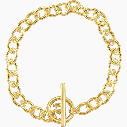 24kt Gold-Plated Sterling Silver 5.9mm Charm Bracelet