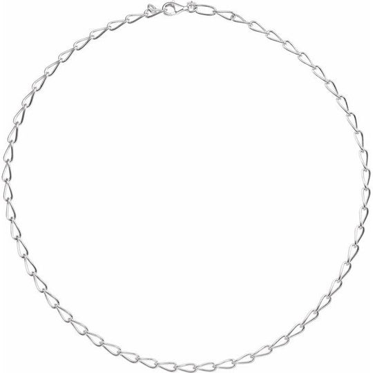 4.7mm Sterling Silver Long Curb Chain in 3 Lengths for the Perfect Fit!