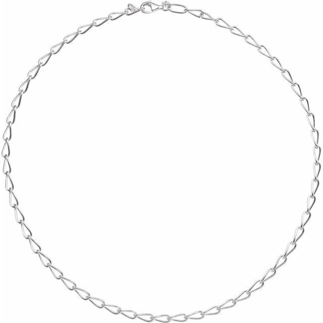 4.7mm Sterling Silver Long Curb Chain in 3 Lengths for the Perfect Fit!