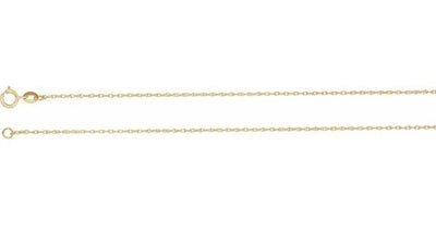 1mm Solid Rope Chain in 10K Yellow Gold - Transform your look with Style.