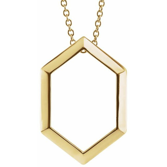 Hexagon Fashion 40-45cm Necklace in 14K Gold