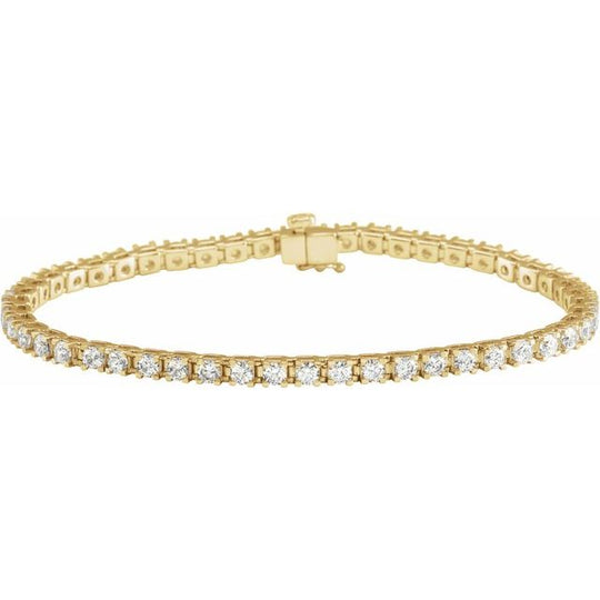 14kt Yellow Gold 4-Carat Lab-Grown Diamond Tennis Bracelet