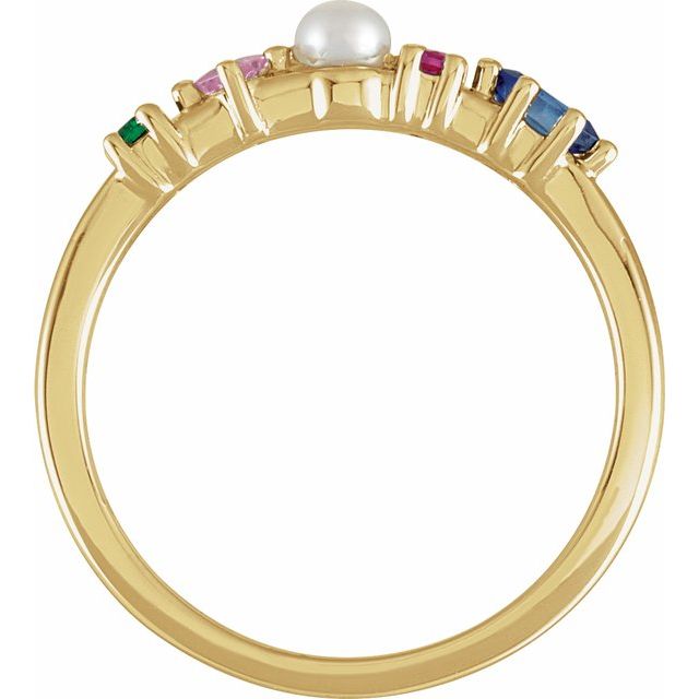Pearl & Multi-Gemstone Gold Ring