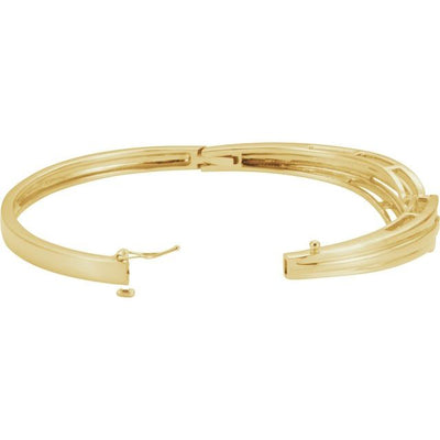 Hinged V Criss-Cross Bangle Bracelet