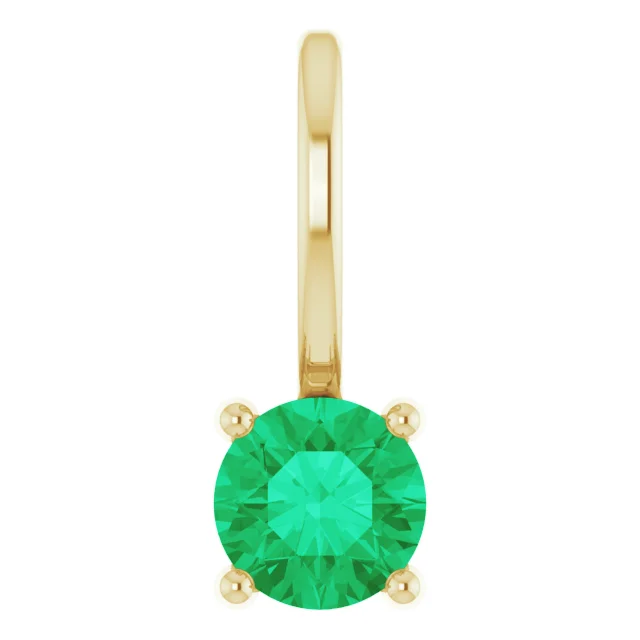 14ct Yellow Gold Emerald Solitaire Charm-Pendant H7768-127.webp