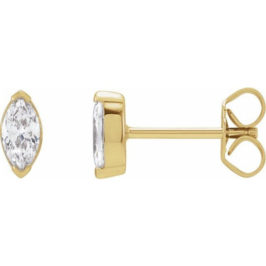 Sparkle and Glow in Style with Stunning 0.33CTW Marquise Lab-Grown Diamond Stud Earrings in 14K Gold