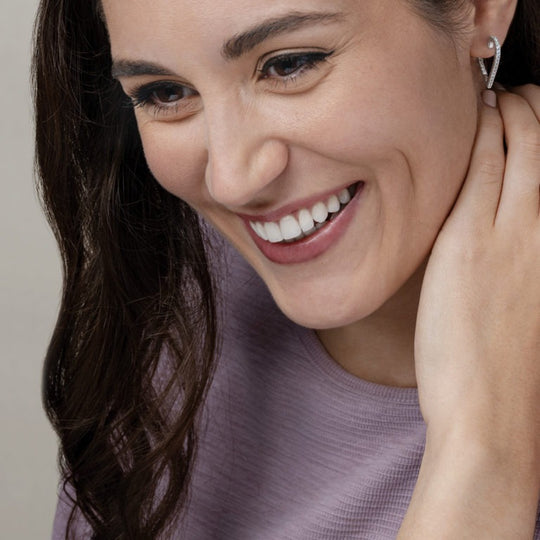 White Gold Diamond Heart Shaped Earrings