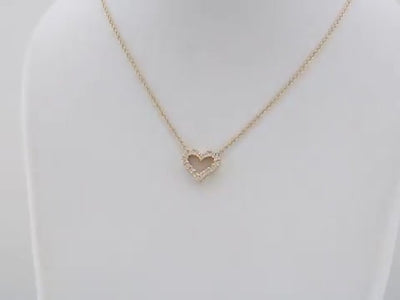 Diamond Heart Necklace, features a 10.20x11.70 mm pendant with 16 sparkling diamonds. Available in 14K yellow and white gold. Available from Jewels of St Leon Online Jewellery Australia