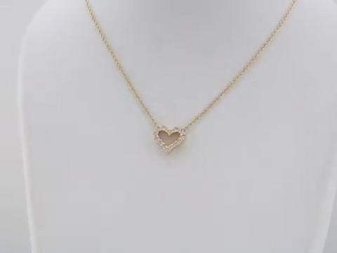Show Your Love with a Sparkling 0.25CTW Diamond Heart Gold Necklace!