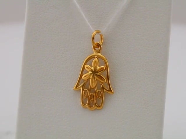 Hamsa Charm 24K Gold-Plated Sterling Silver