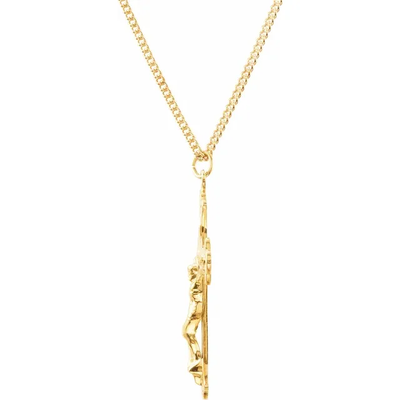 Large Crucifix 24K Gold-Plated 60cm Necklace