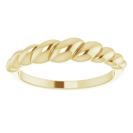 Croissant Domed Ring in 10kt or 14kt Yellow Gold