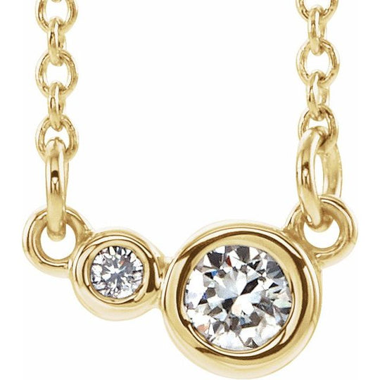 14kt Yellow Gold 45cm 0.12CTW Double Diamonds Necklace