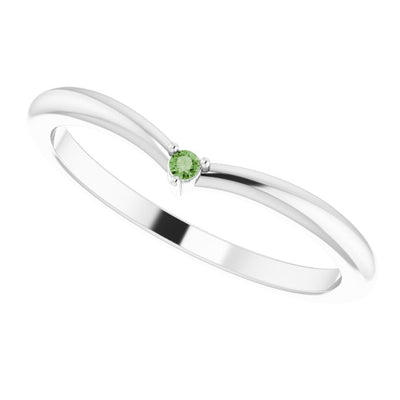 CLEARANCE - Sterling Silver Dark Green Tourmaline Stackable