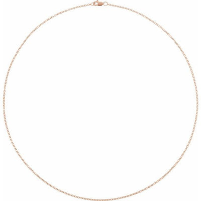 1.5mm 14K Rose Gold Cable Chain in 40-60cm (16-24in)