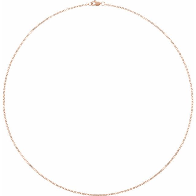 1.5mm Solid Cable Chain in 14kt Rose Gold available in 4 Lengths