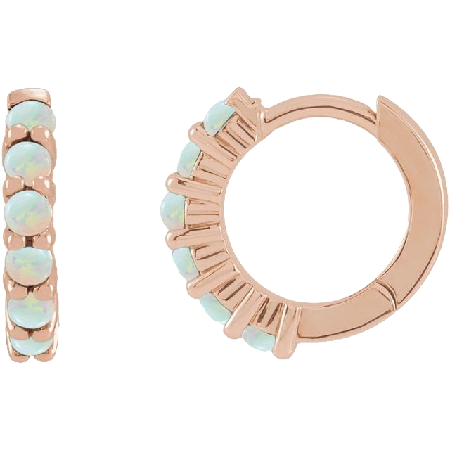 Opal 14K Rose Gold Huggie Earrings