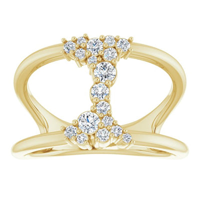 14K  Gold ⅜ct Lab-Grown Diamonds Negative Space Ring