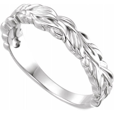 Stackable Leaf Ring in 925 Sterling Silver