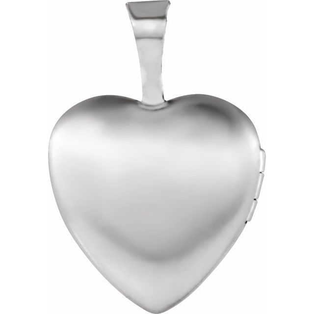 Engravable Sterling Silver Heart Locket with Cross (Free 1.25mm Rope Chain)