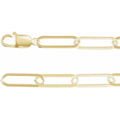 45cm Large Gold-Filled Elongated Flat Link Chain