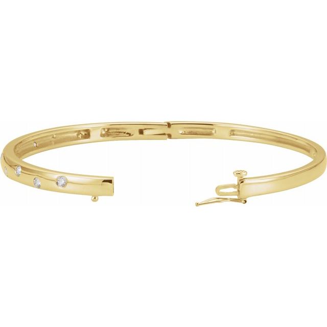 Shine Bright with Our Stunning 0.50CTW Diamond Bangle in Luxurious 14K Gold.